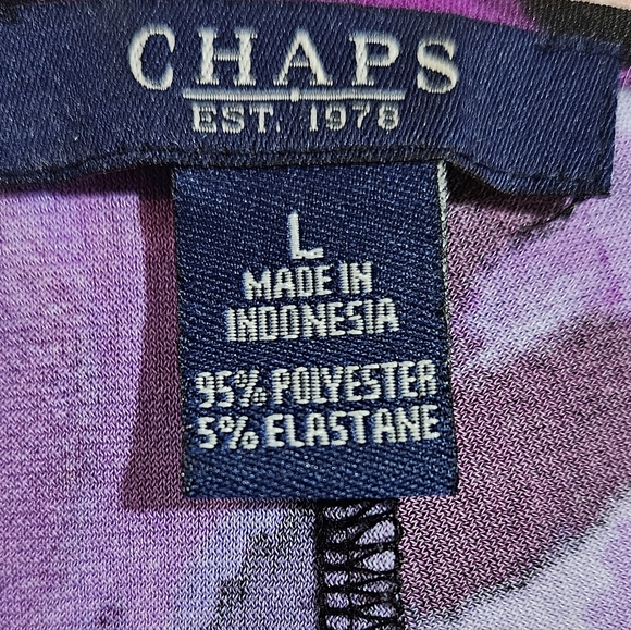 Chaps Purple Wrap Dress with Bishop Sleeves - Picture 2 of 3